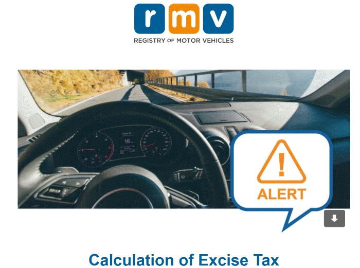 RMV Notification: Vehicle Owner’s Excise Tax