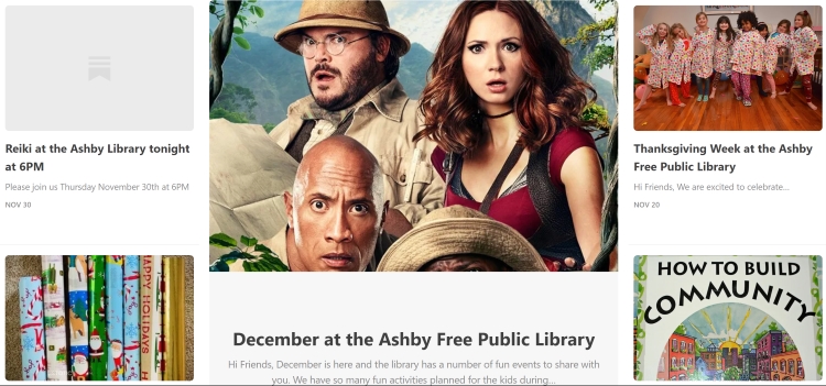 Jumanji movie, Reiki, and other happenings in December at the library